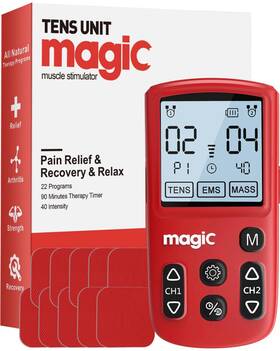 X0043m5n31 Magic Tens Unit Ems Muscle Stimulator - 22 Programs 40 Intensity Electronic Pulse