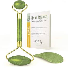 Makady 696302736466 Natural Jade Roller Gua Sha Lymphatic Drainage Tool For Face Neck Body