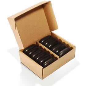 Master Massage 841930100220 12-piece Middle Sized Ovular Black Lava Hot Stone Set Medium Size Ov