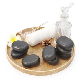 Master Massage 841930141896 Large Flat Ovular Basalt Hot Stone 8piece Pack 3 Inch X 2.2 1.1 For P