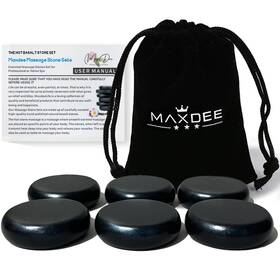 Md60576099 Maxdee Massage Stones Essential Hot For 6 Pcs - 2.4 X Inch Black