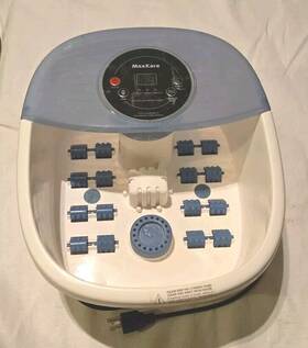 Xkam-spa18 Maxkare Foot Spa Massager With Full Roller Heat And Bubbles New