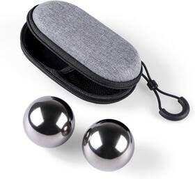 Mdluu 711181226331 1 Pair Stainless Steel Baoding Balls 1.57 Inch Hand Exercise Massage Case