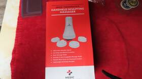 Medic Therapeutics 886678450589 Handheld Sculpting Massager With 4 Interchangeable Heads Black