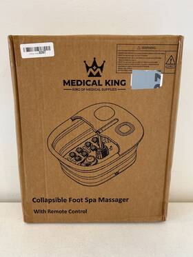 7121 Medical King Collapsible Foot Spa Bath Massager With Remote Control New Gray