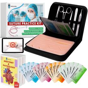 Medic2020 Medicowl Suture Practice Kit For Students - 33 Pieces With Reusable Pad And 24