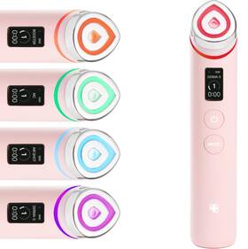 Medicube 445011293240 Age-r Booster Pro Pink 6-in-1 Real Glass Glow Beauty Massager Looki