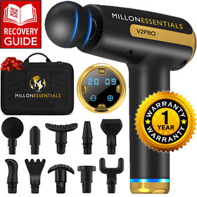 Massagegun-v2pro Millon Essentials V2pro Percussion Massage Gun Cordless Deep Tissue Muscle Mass