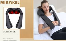 Mi-blt-1 Mirakel Neck Shoulder Back Massager Heat Shiatsu Kneading Massage Pillow