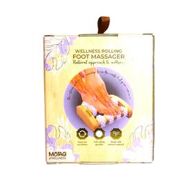 Motag Wellness 683828724640 Rolling Foot Massager Natural Wood Lavender Silicone Spindles