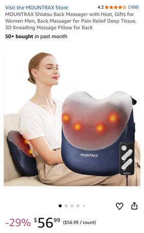 Mountrax 629722748320 Back Massager With Heat Gifts For Women Men Neck