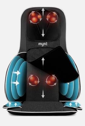 Mynt B0fgdc9n74 3d Shiatsu Back Neck Massager Seat Cushion Heat Air Compression Pad