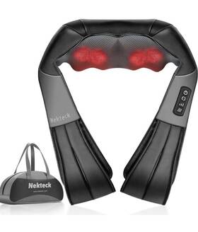 Nekteck 813843043901 Shiatsu Neck And Back Massager With Soothing Heat Electric Deep Tissu