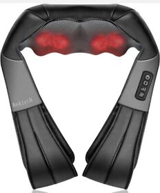 Nk-nm01 Nekteck Shiatsu Neck And Back Massager With Heat Deep Tissue Kneading Black