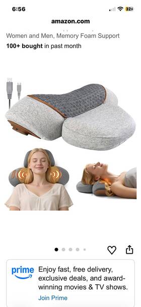 Nimbleleap Pmnh G01 Pillow Massage Neck Hump 3-in-1 Massager-heat Deep Tissue Relief