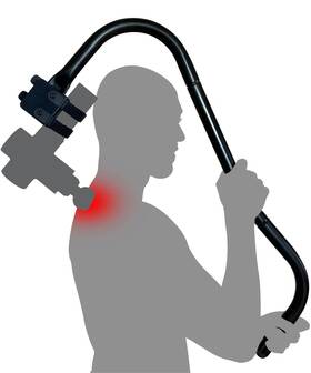 Ninefold Design 050967210301 Backbadger Percussive Massage Holder For Back With Most Hard T