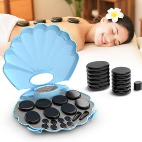 No 993454194251 Shell Hot Stones Massage Set 18-piece Basalt With Heater Kit