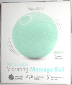 Rmb-9 Nuv Med Rmb-9/0268 Rechargeable Vibrating Massage Ball. New. Light Blue. 3 Speeds. Relaxing