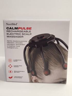 Nuvomed 810110303515 Rechargeable Scalp Massager 3 Modes 360 Degree Head Skull Cordless Electronic