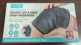 Nuvomed 859811010391 Usb Powered Heated Leg And Knee Wrap Massager With 3 Levels Of Heat Nib