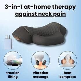 Cosseal-3-in-1 Okayso 445016793752 Neck Massager Cervical Pillow Hot Compress Vibration Massage