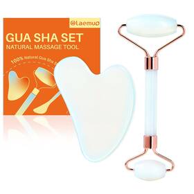 Olaemuo 755494918194 Opal Gua Sha And Face Roller Real Jade Gua-sha Stone Facial Tools Set For Re