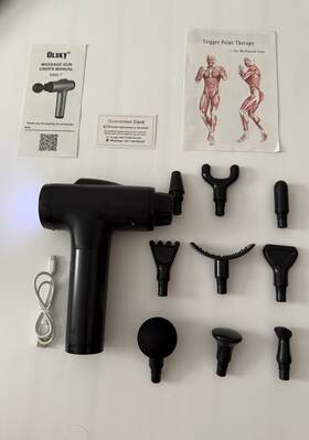 Eco203 Olsky Massage Gun Deep Tissue 9 Attachments 30 Speeds. New