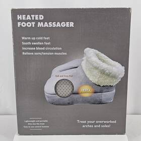 E-5109a Onix Heated Foot Massager Separate Control For Each Memory Foam/fleece New