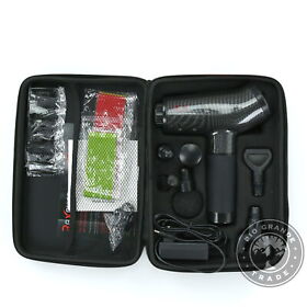 Open Box Raxonics Deep Tissue Massage Gun In Black 20 Speeds 6 Heads