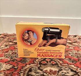 148-11 Oster Vintage Variable-intensity Massager Black And Chrome Crown Imperial