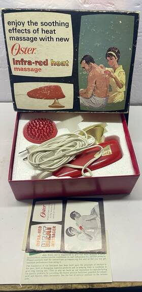 218-01e Oster Vintage Infrared Massager 218-01 - Tested/box And Paperwork