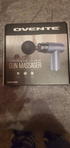 Hgm01446gb Ovente Interchangeable Handheld Gun Massager