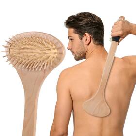 Owiizi 762849134826 Oversized Back Scratcher Wooden 17.2 Inch Long Curved Handle Body