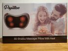 Jh-016 Papillon Black Gray 3d Shiatsu Heat Neck Back Massager Pillow