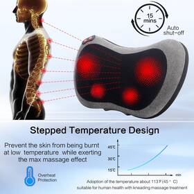 Jh-116 Papillon Shiatsu Back And Neck Massager With Heat Deep Tissue Electric Pillow