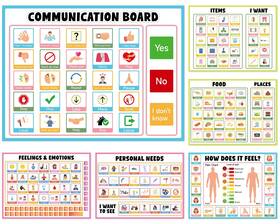 Pg1122 Party Greeting 6pcs Communication Board For Non Verbal Adults Picture Symbol C