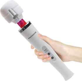 Personal Wand Massager 10 Vibration Modes Rotating Flexible Head Silicone