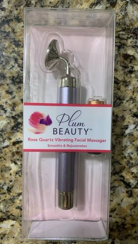 S032 Plum Beauty Rose Quartz Vibrating Facial Massager