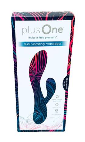 69841 Plus One Dual Vibrating Massager Rechargeable Waterproof Passion Pink