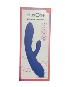 Plus One 843445032256 Luxe Dual Vibrating Massager 10 Vibration Settings 5 Stroking Motions
