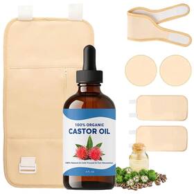 Plutarn 094786903581 Castor Oil Pack Wrap Kit For Liver Health Detox Muscle Relaxation Organic