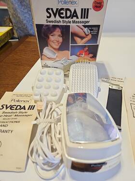 S-185 Pollenex 032967170205 Vintage Sveda Iii Swedish Style Heat Massager In Box Manuals Work