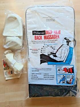 B-130san Pollenex B-130/san Vtg Black/white Deep Heat Back Massager Full Size Attachments