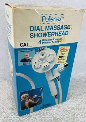 Dm209 Pollenex Vintage 4 Settings Dial Massage Shower Head Nos 1984