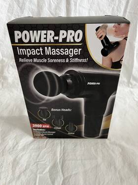 03438 Power-pro Cordless 6 Speed Impact Massager On Muscles 4 Massage Heads Brandnew