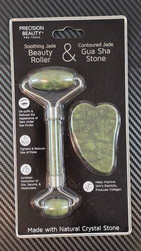 88164 Precision Beauty Smooth Jade Roller And Contoured Gua Sha Stone