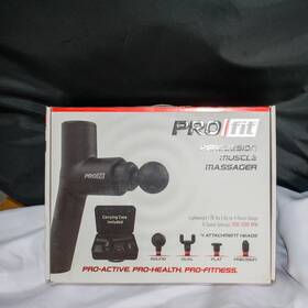 Pro Fit 850068290147 Portable Percussion Muscle Massager Black With Hard Carrying Case