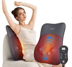 Pryfey 717690641658 Back Massager Ultrathin Rolling Up And Down Massage With Heat 4d Kneading