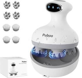 St-702 Puboo Electric Scalp Massager Hair Growth/stress Relief/headaches Waterproof Cordless