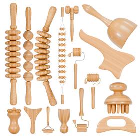Mts-16-in-1 Pumedic Wood Therapy Massage Tools 16-in-1 Lymphatic Drainage Massager Maderoterapia